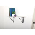 White Washed Wood Bracket Shelf U5662