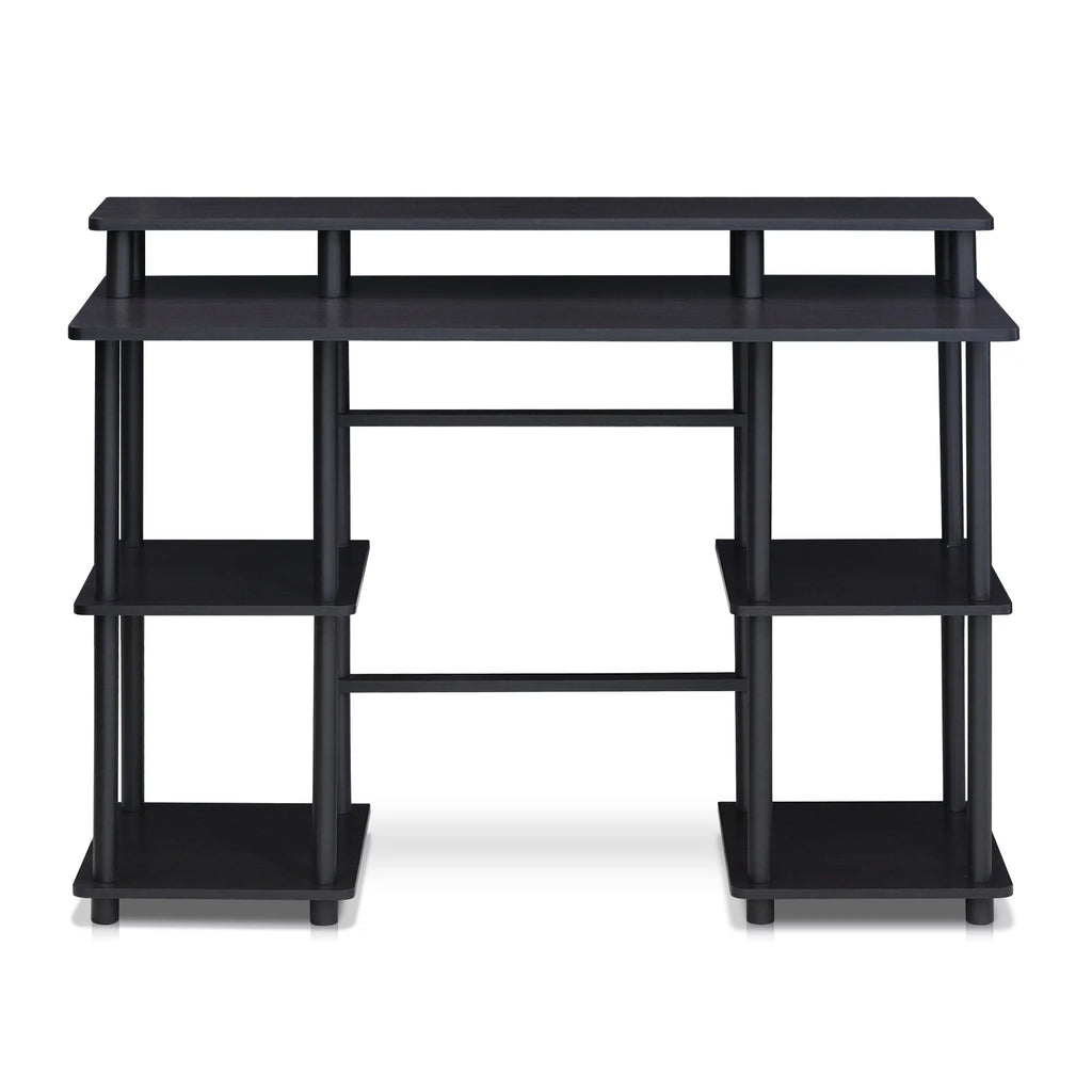 Espresso Black Computer Desk with Top Shelf Q904