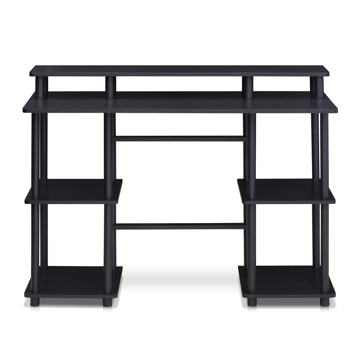 Espresso Black Computer Desk with Top Shelf Q904