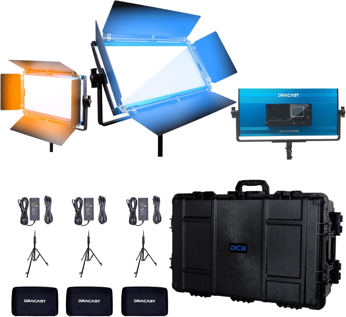 Bi-Color LED 3 Light Kit with Travel Case O232