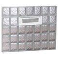Wavy Pattern Frameless Replacement Glass Block Window J886