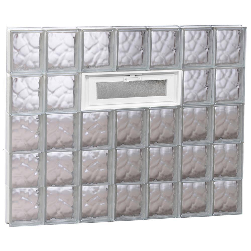 Wavy Pattern Frameless Replacement Glass Block Window J886