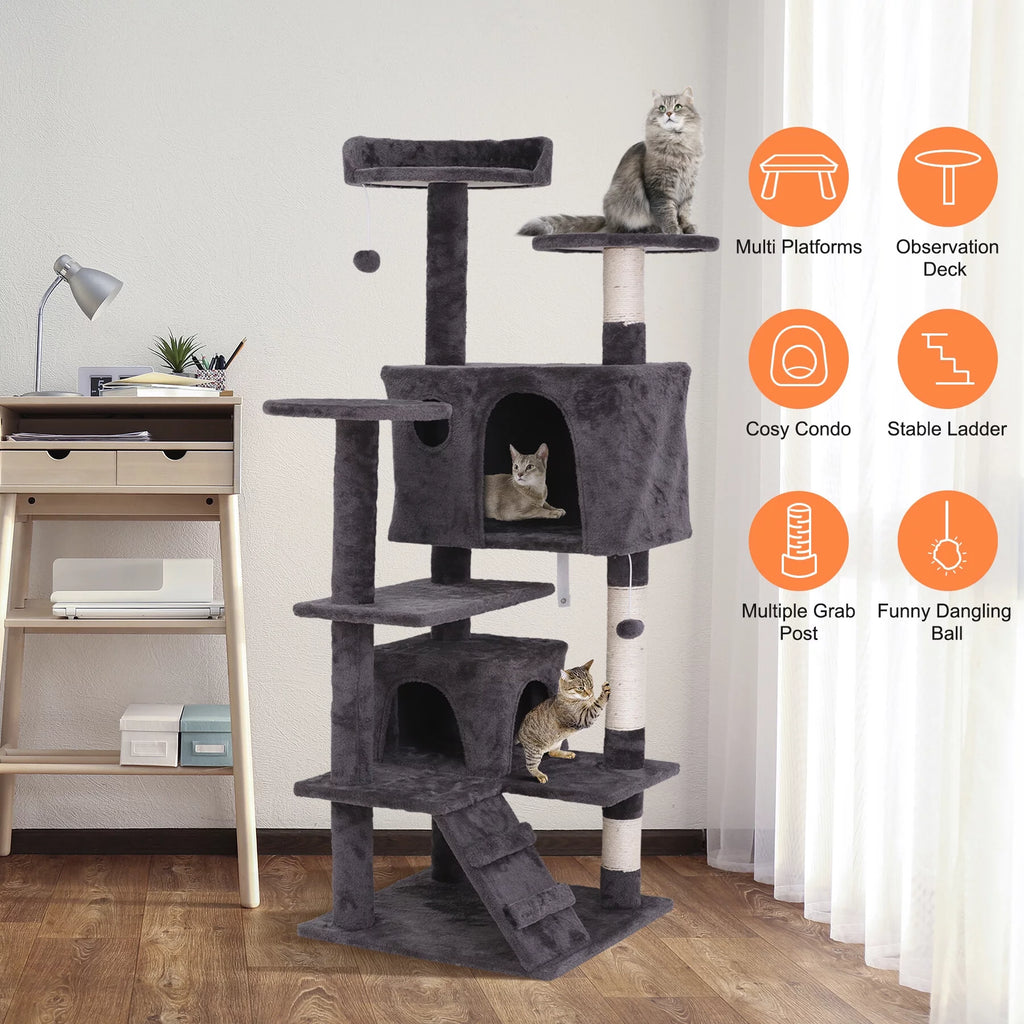 Dark Gray Cat Tree Tower B1757