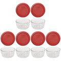 1-Cup Clear Round Glass Food Storage Bowl with Lid 6-Pack X468