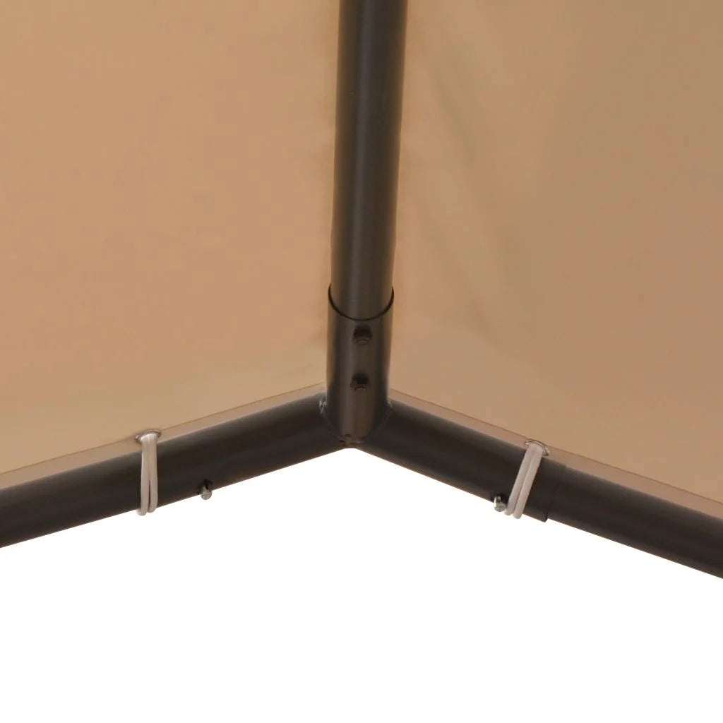 Beige Steel Gazebo Pavilion Tent Canopy T5901