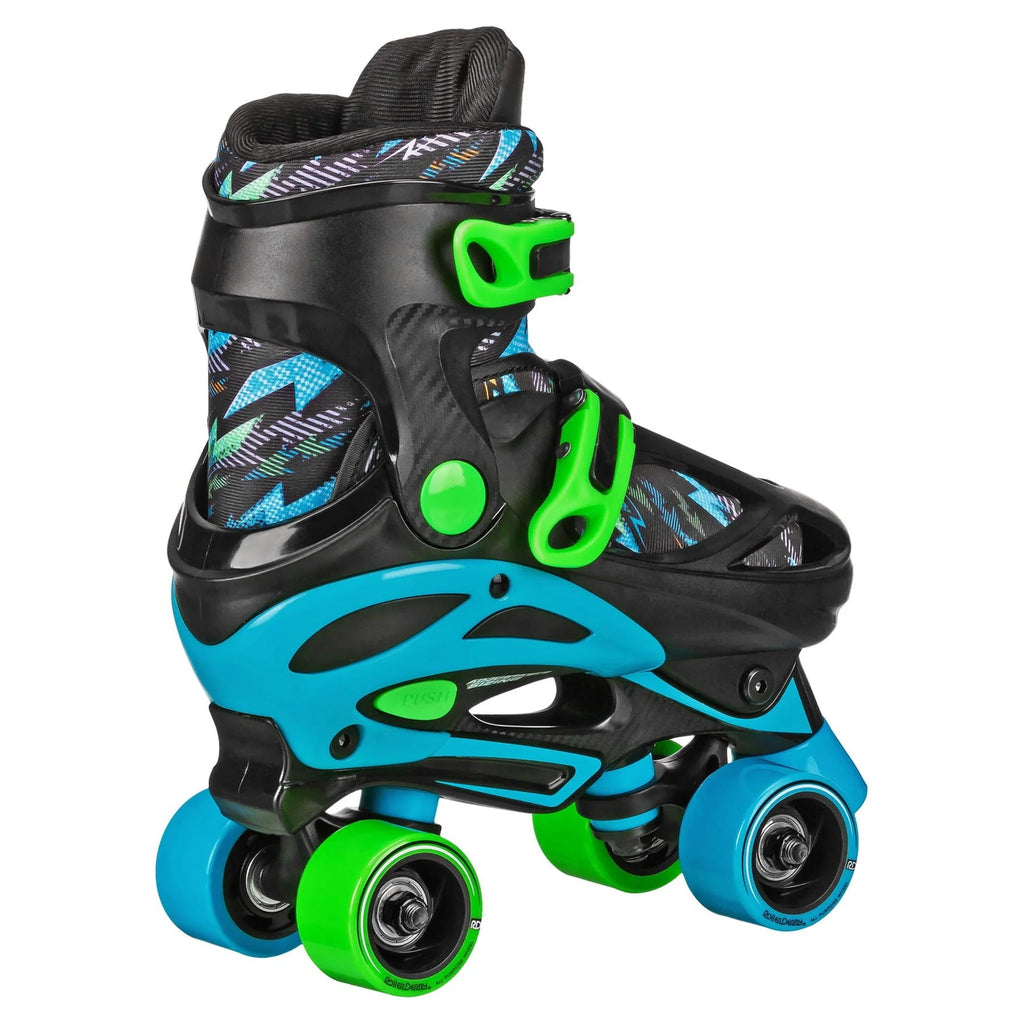 Boys 2-in-1 Roller/Inline Skates Black/Green A5159