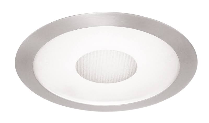 6-Inch Perimeter Frosted Lens with Clear Center, Satin Chrome Trim W4330