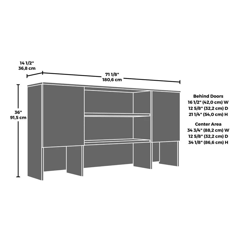 Engineered Wood Desk with Hutch U632571
