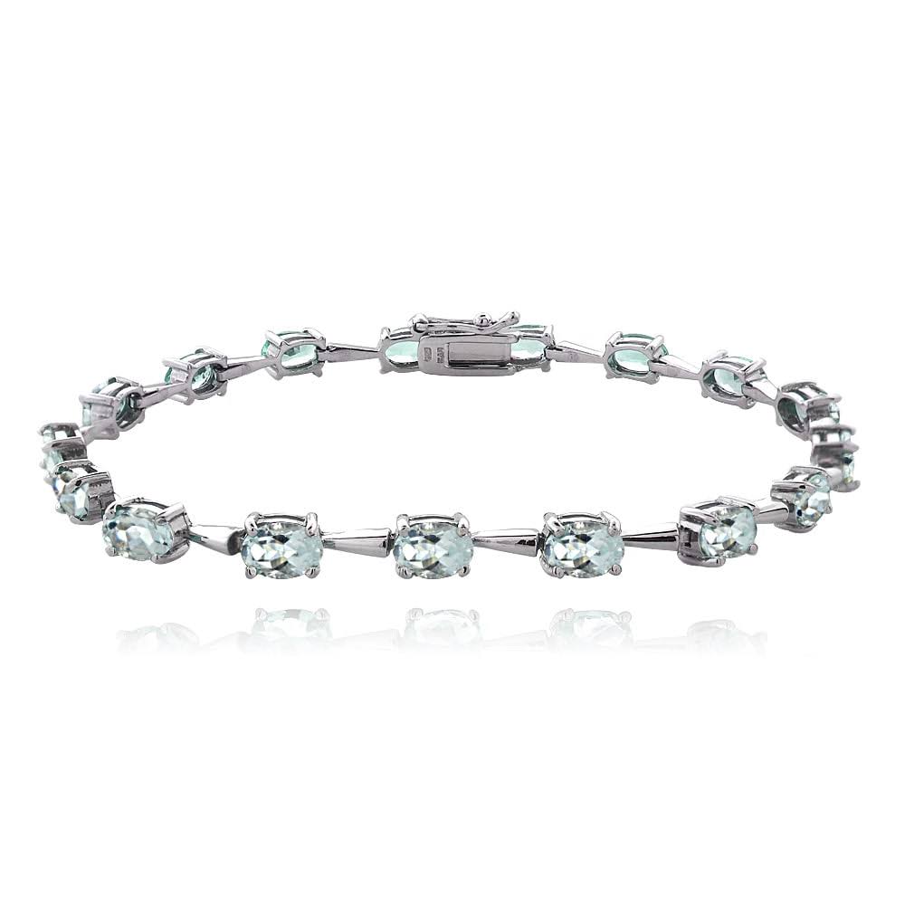 Sterling Silver Aquamarine Bracelet L33681