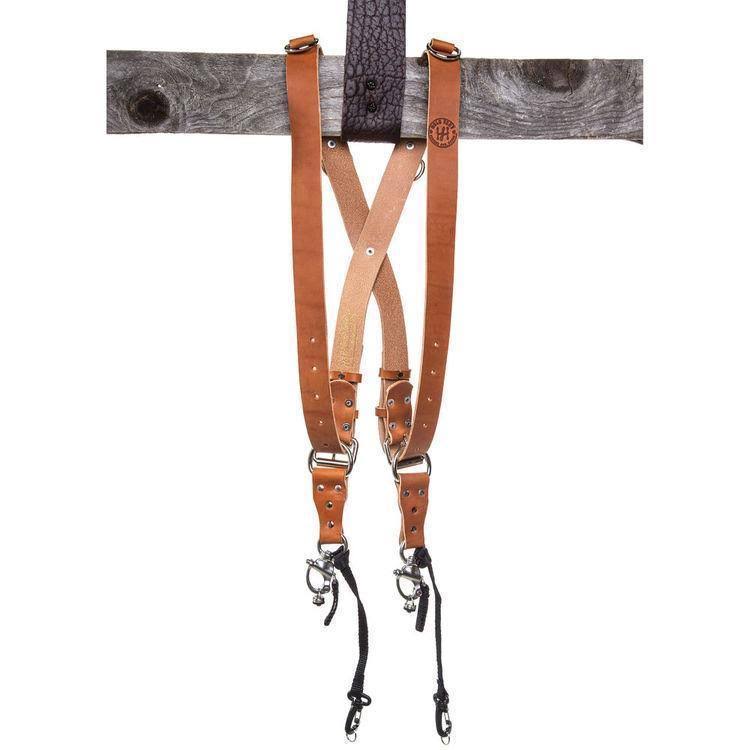 Tan Medium Leather Two-Camera Harness H429