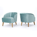 Seafoam Blue Velvet Club Chairs (Set of 2) V429