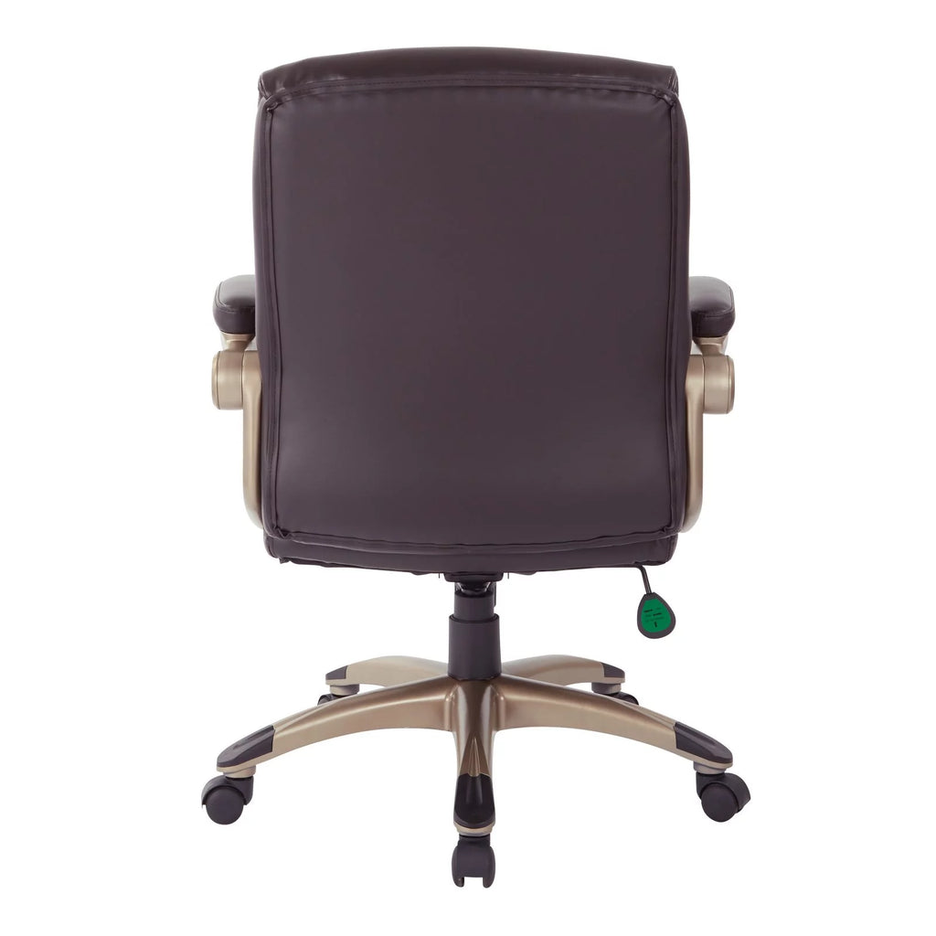 Espresso Bonded Leather Low Back Chair U89081
