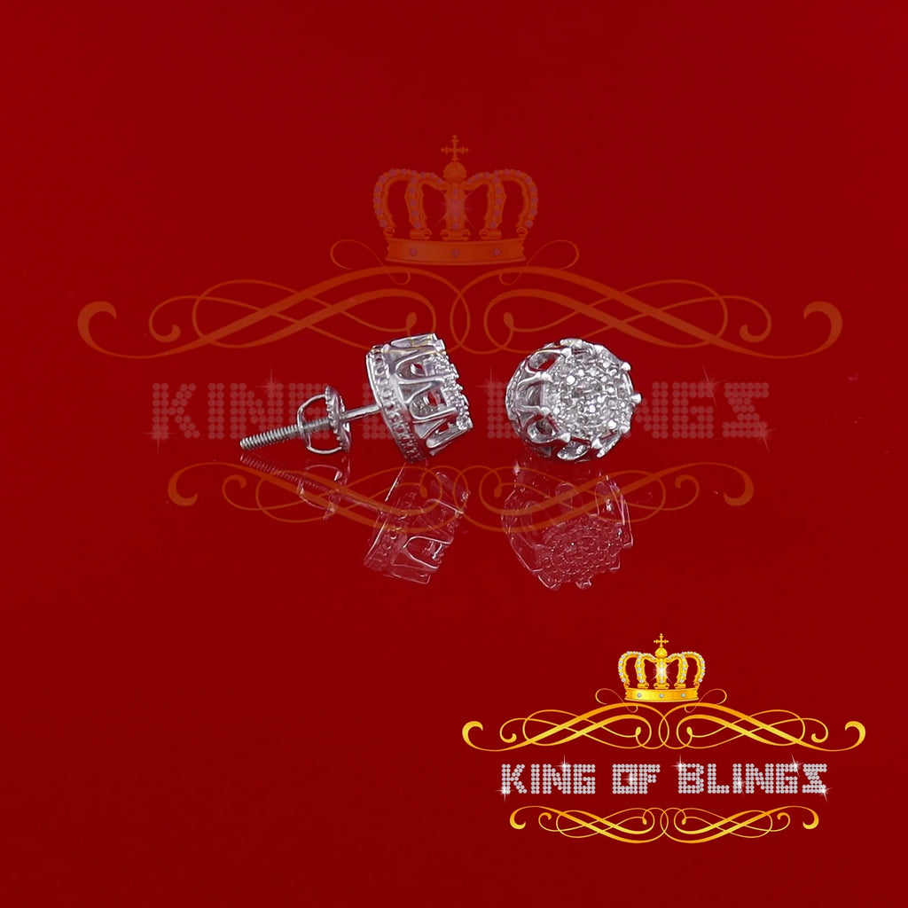 925 Sterling Silver Diamond Stud Earrings S91132