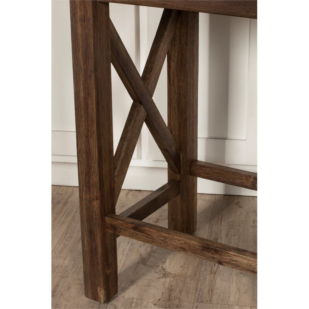 26" Wood/Faux Leather Counter Stool in Brown (Set of 2) A7189