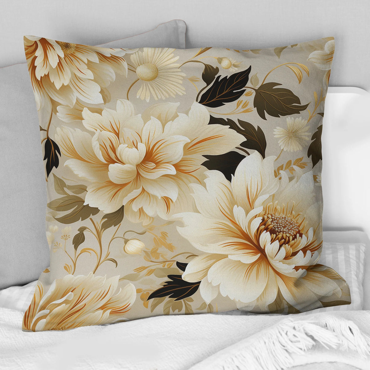 Floral Printed Throw Pillow S2602