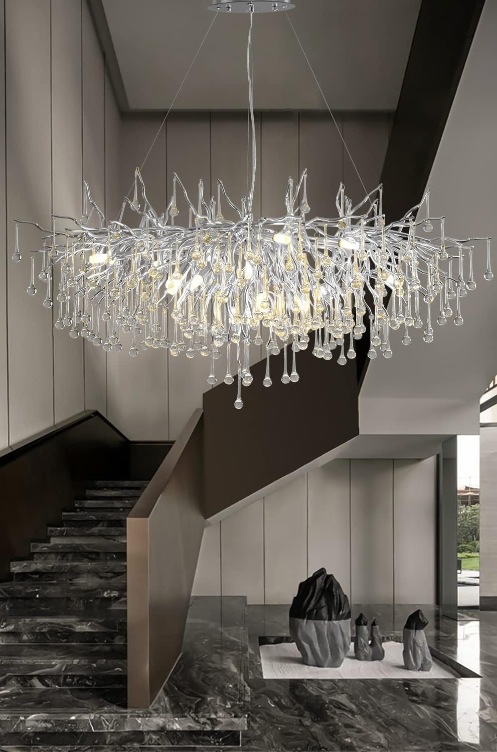 Silver Modern Crystal Chandelier Y416