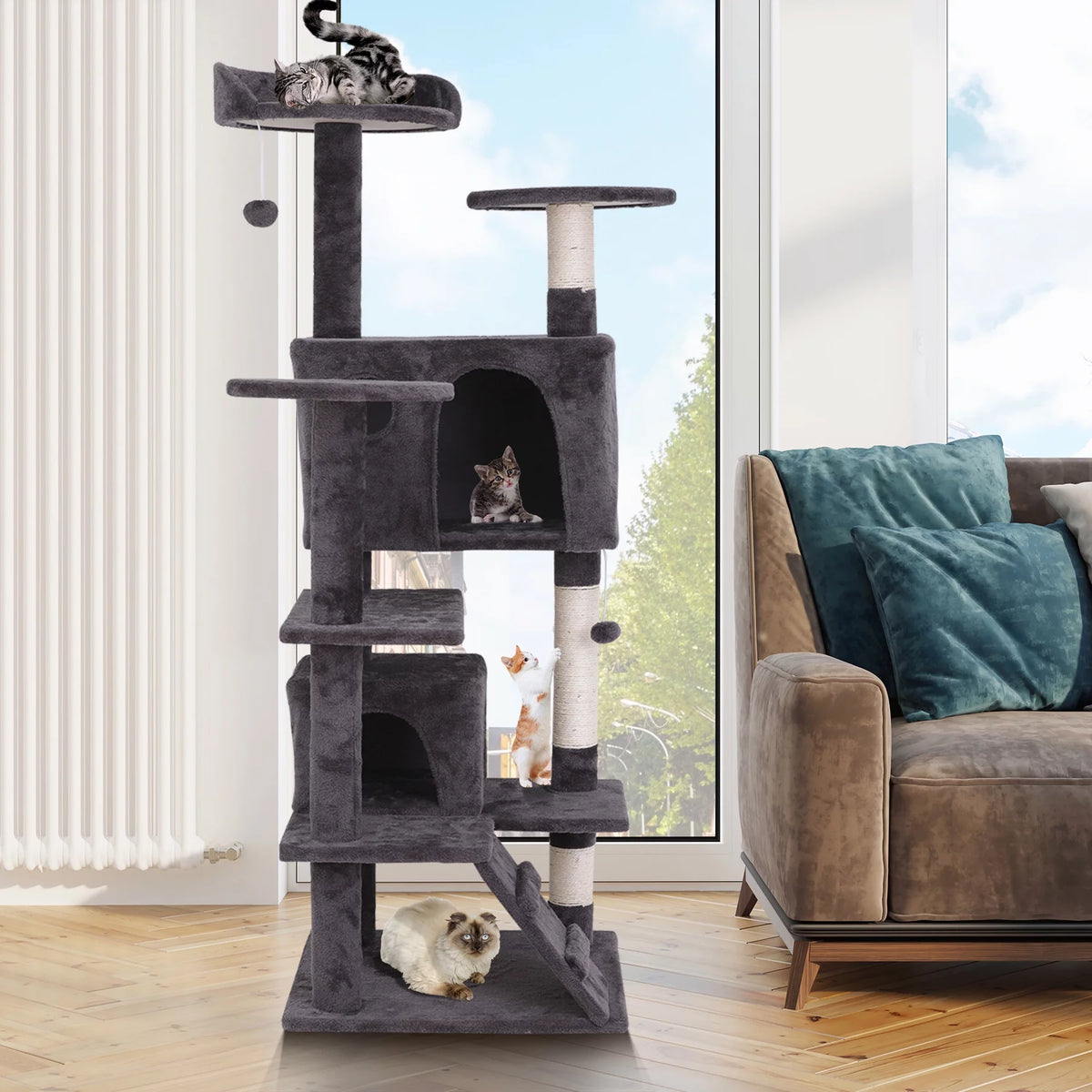 Dark Gray Cat Tree Tower B1757