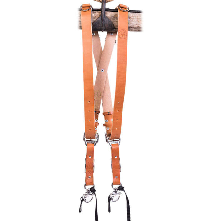 Tan Medium Leather Two-Camera Harness H429