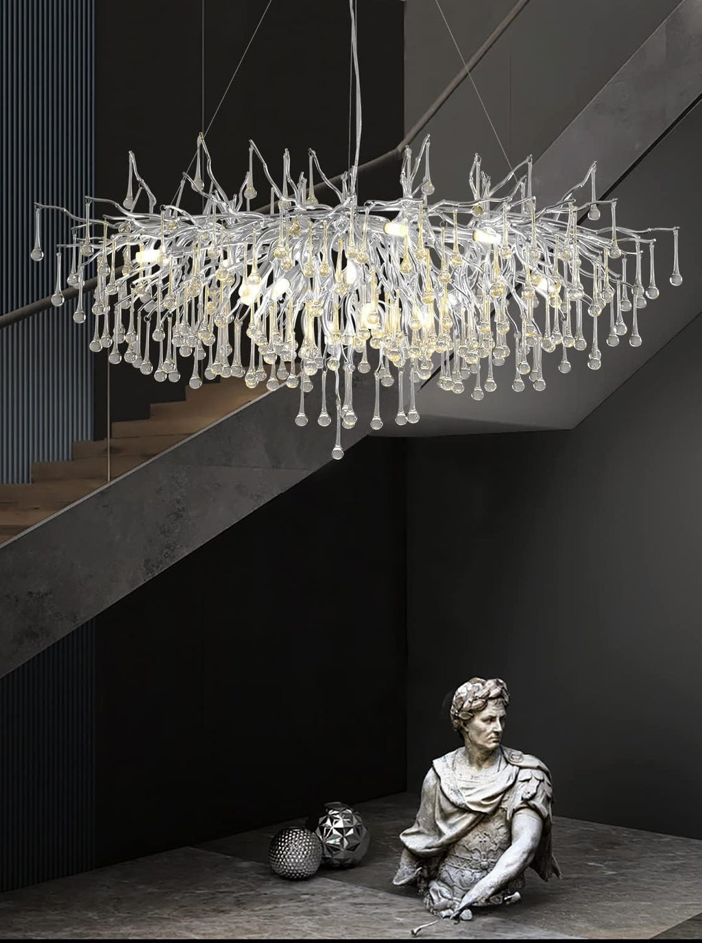 Silver Modern Crystal Chandelier Y416
