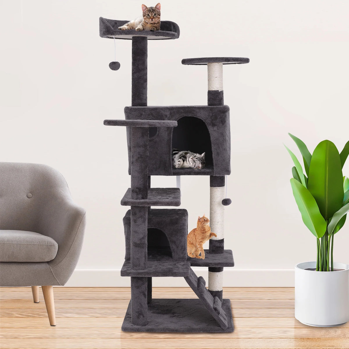Dark Gray Cat Tree Tower B1757