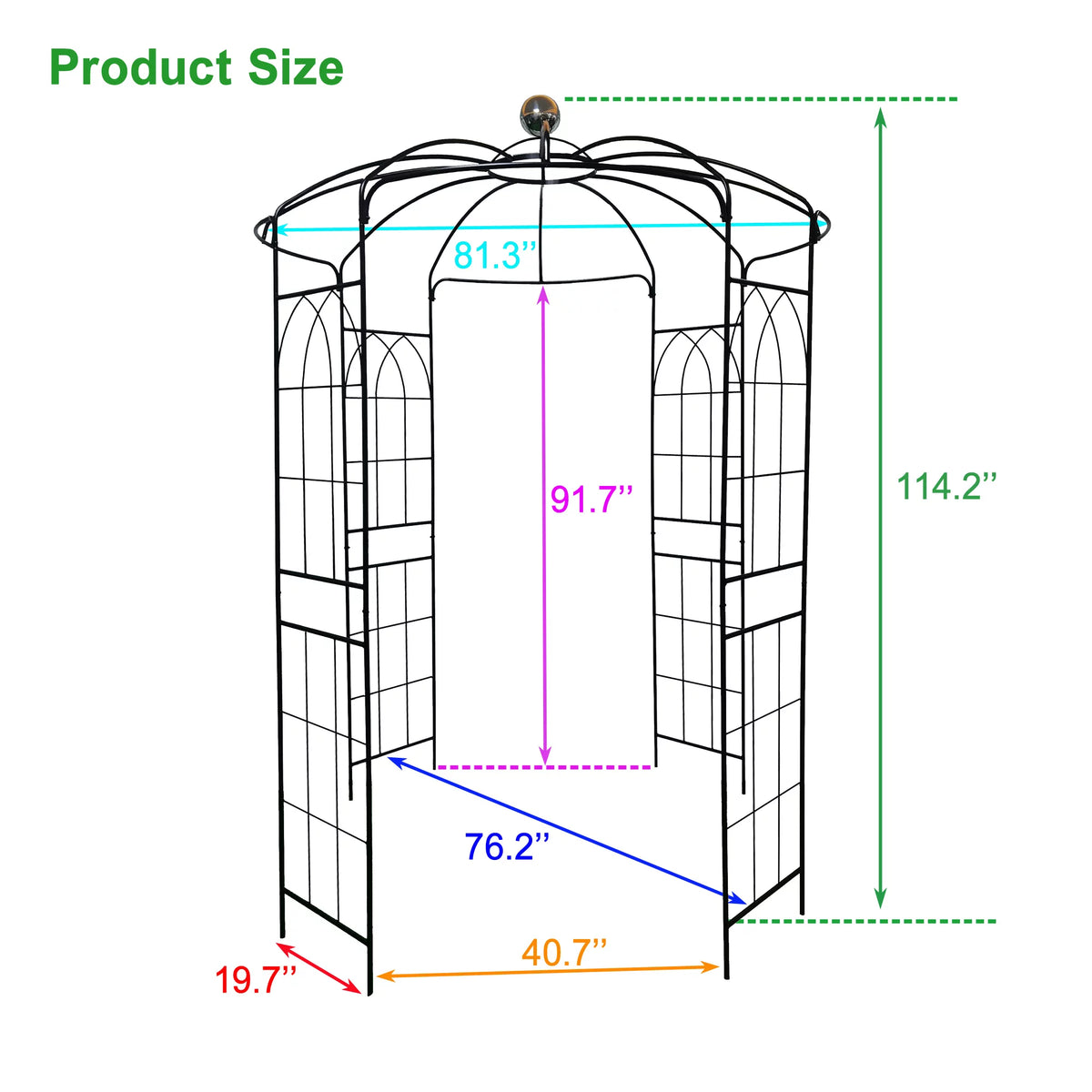Iron Birdcage-Shaped Metal Garden Arch O708564