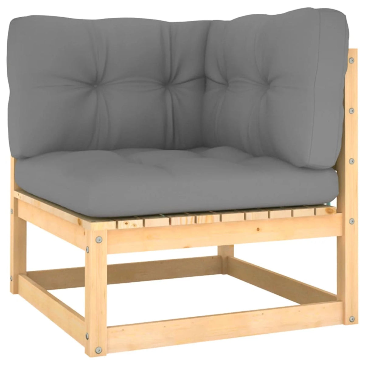 6 Piece Wooden Patio Lounge Set with Gray Cushion Y1272