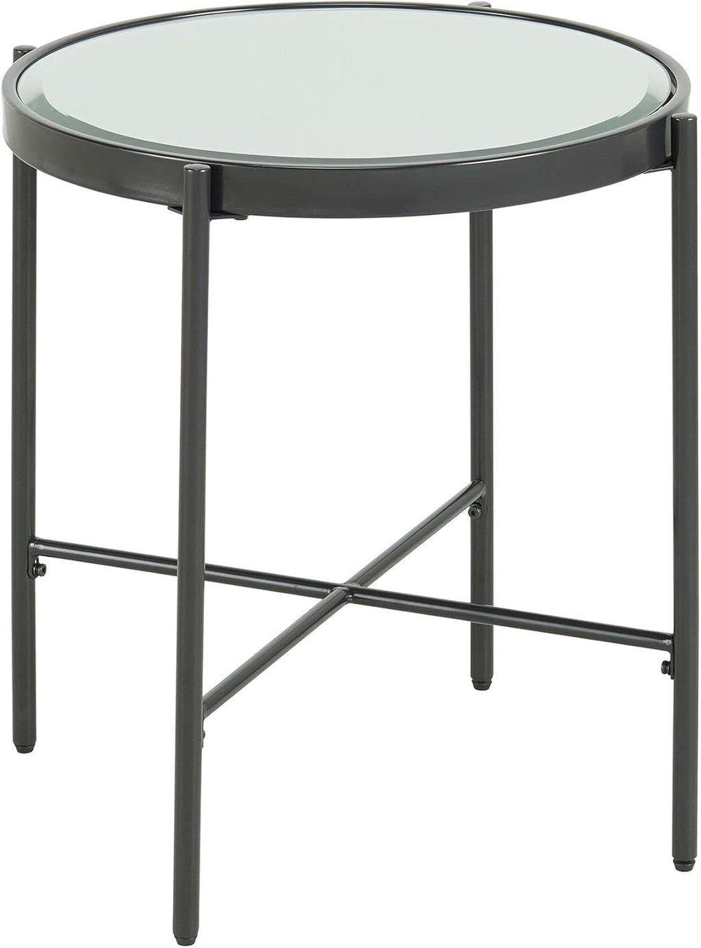 Round End Table with Glass Top M3985
