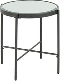 Round End Table with Glass Top M3985