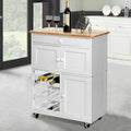 White Rolling Kitchen Cart C64148