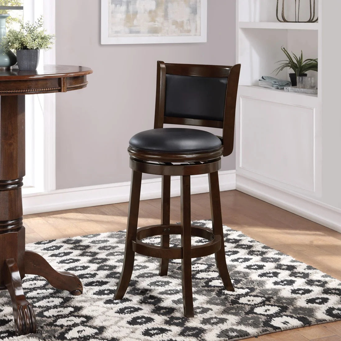 Cappuccino Swivel Wood Kitchen Bar Stool I29620