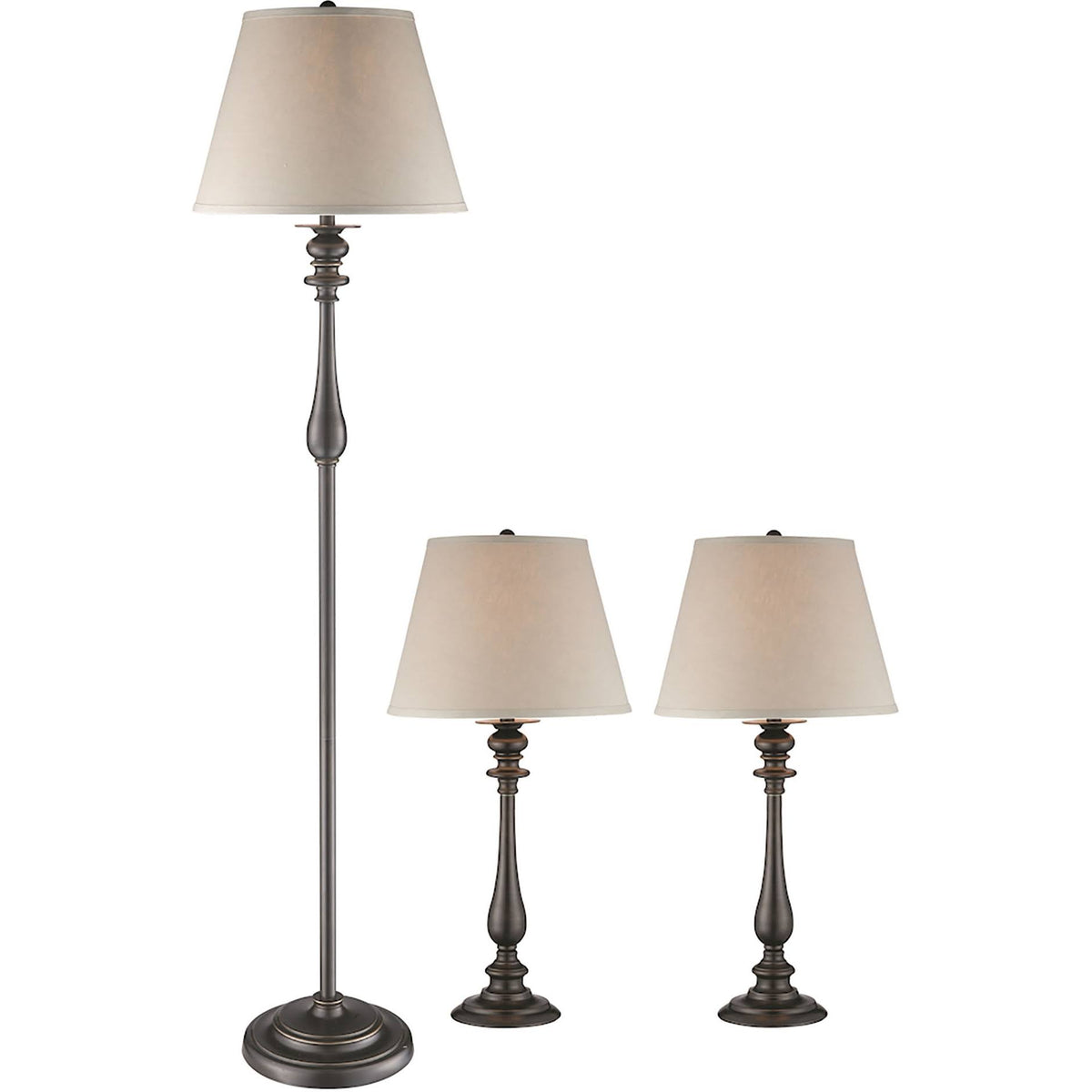 Black Metal Lamps Set of 3 H375558