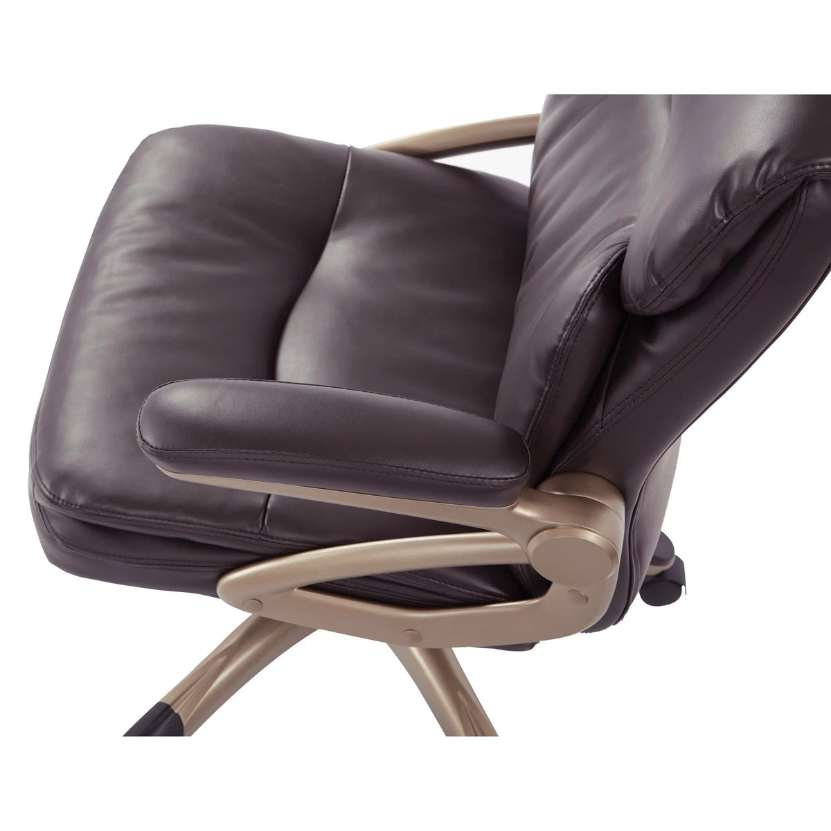 Espresso Bonded Leather Low Back Chair U89081