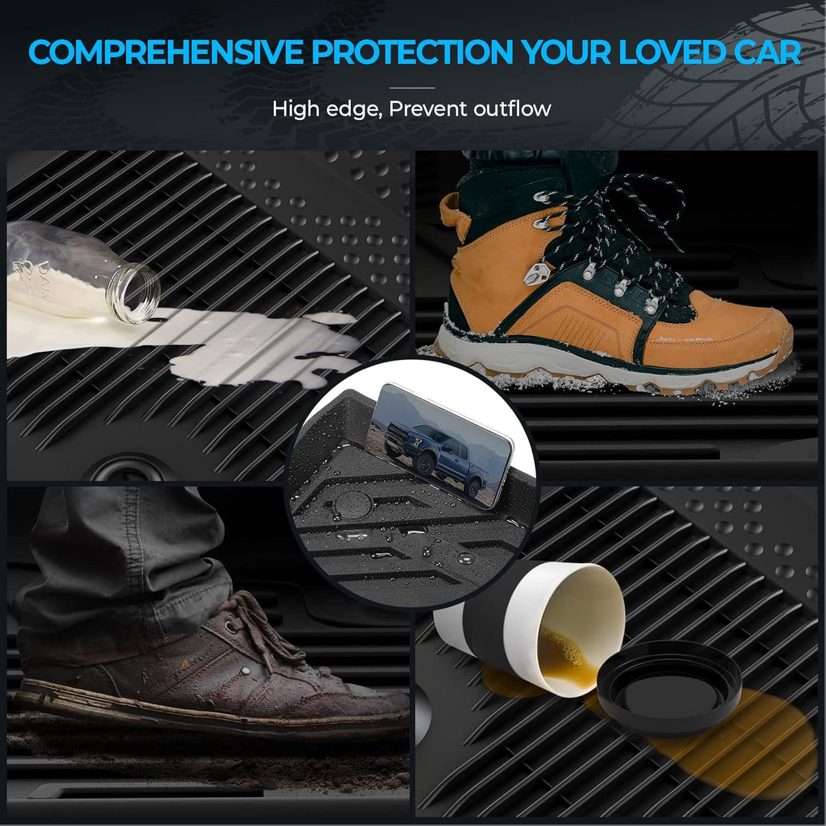 Black TPE Rubber Heavy Duty Floor Mats B1725
