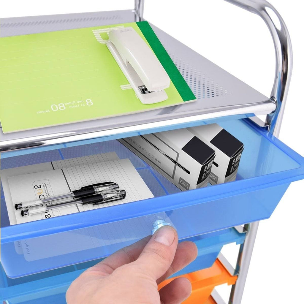 Blue 15-Drawer Rolling Utility Cart with Wheels A5918