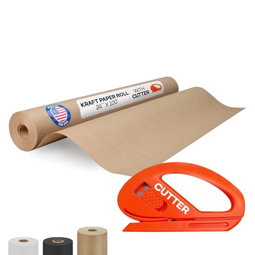Brown Kraft Paper Roll 24" x 1800" with Cutter I7244