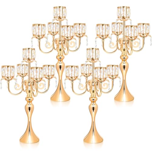 Black 5 Arm Crystal Candle Holder Y8448