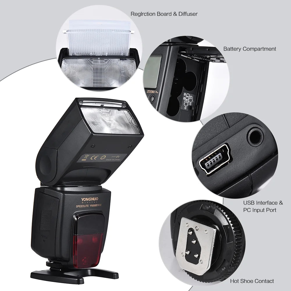 Wireless TTL Slave Flash Speedlite GN58 for DSLR Camera Z308
