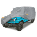 Gray Waterproof Car Cover with Driver Door Zipper D877338