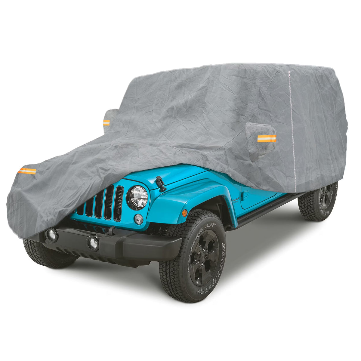 Gray Waterproof Car Cover with Driver Door Zipper D877338