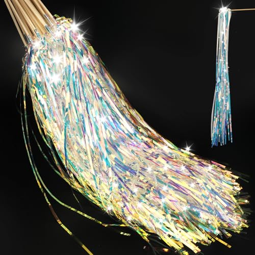 100 PCS Light Up Wedding Wands LED Tinsel Streamers X7640