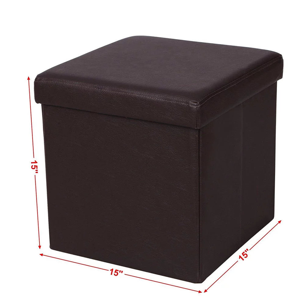 Faux Leather Ottoman Storage Box N368