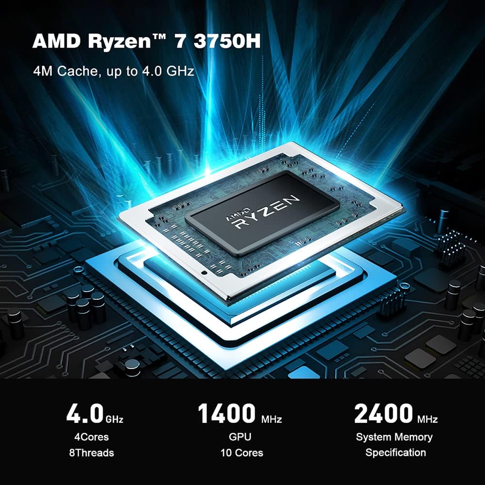 Mini PC AMD Ryzen 7 3750H 16 GB RAM 512 GB SSD Windows 11 Pro Desktop Computer P2310