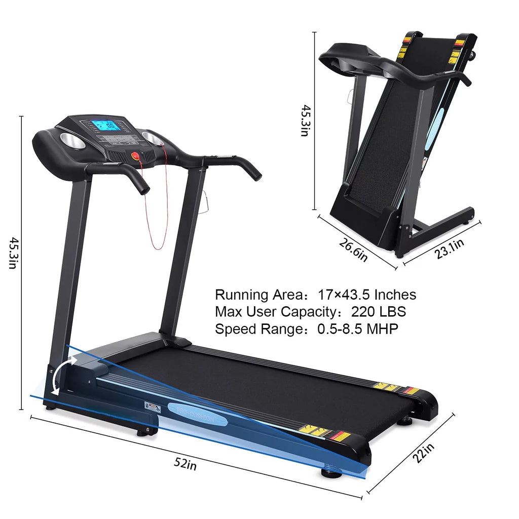 2.5 HP Folding Treadmill with 12% Auto Incline B63353