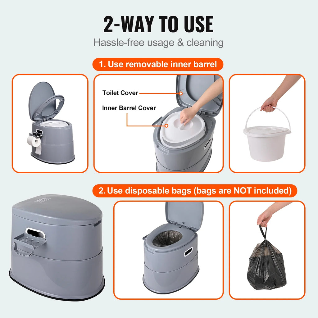 Portable Camping Toilet with Lid Y66184
