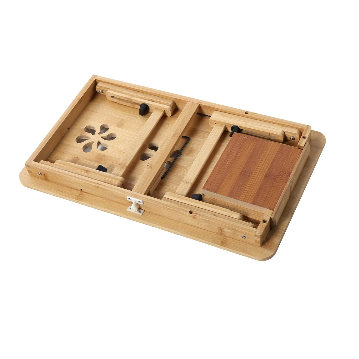Bamboo Portable Laptop Desk with Tilt Top and Storage Drawer F872797
