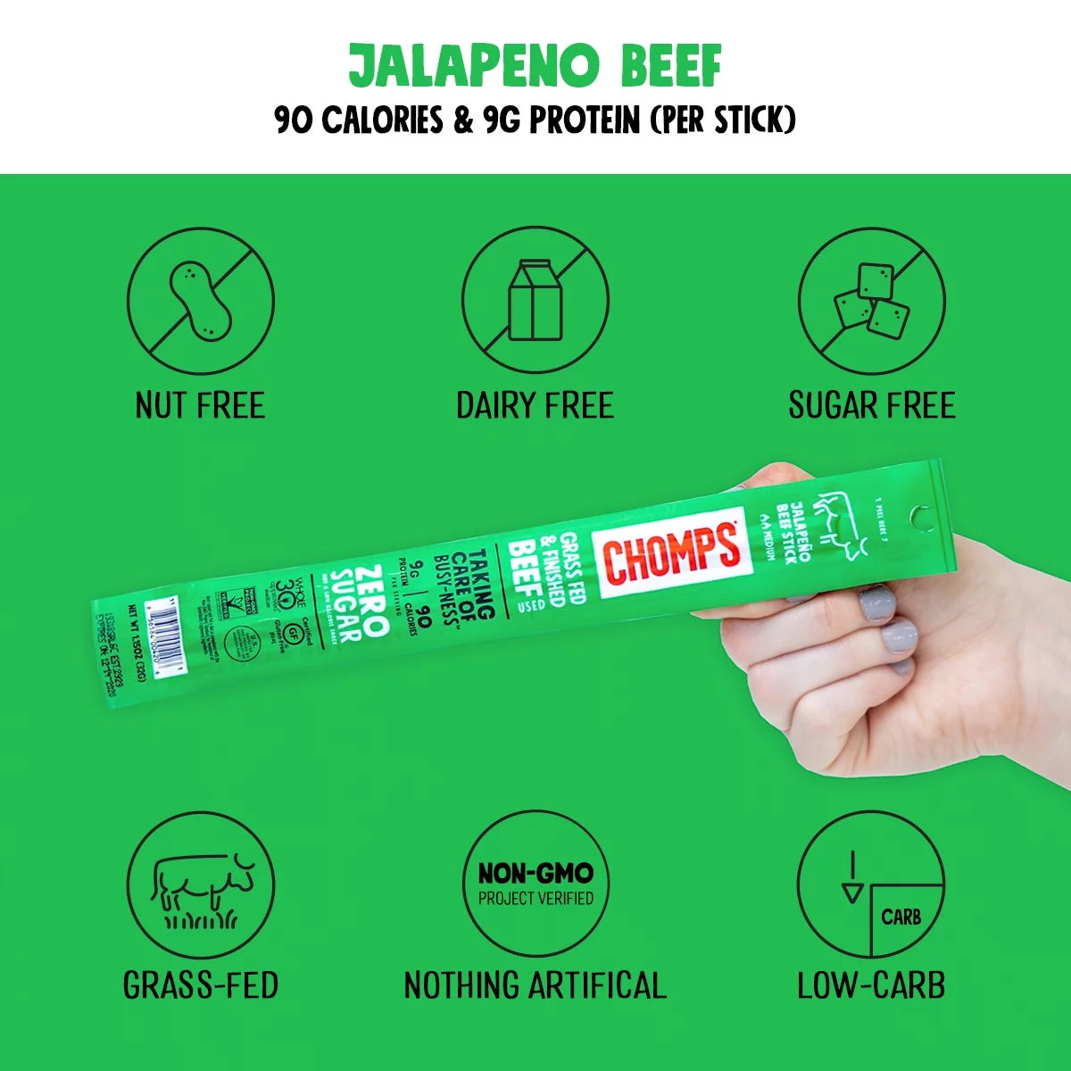 Jalapeno Beef Jerky Sticks 10ct 1.15oz X6554