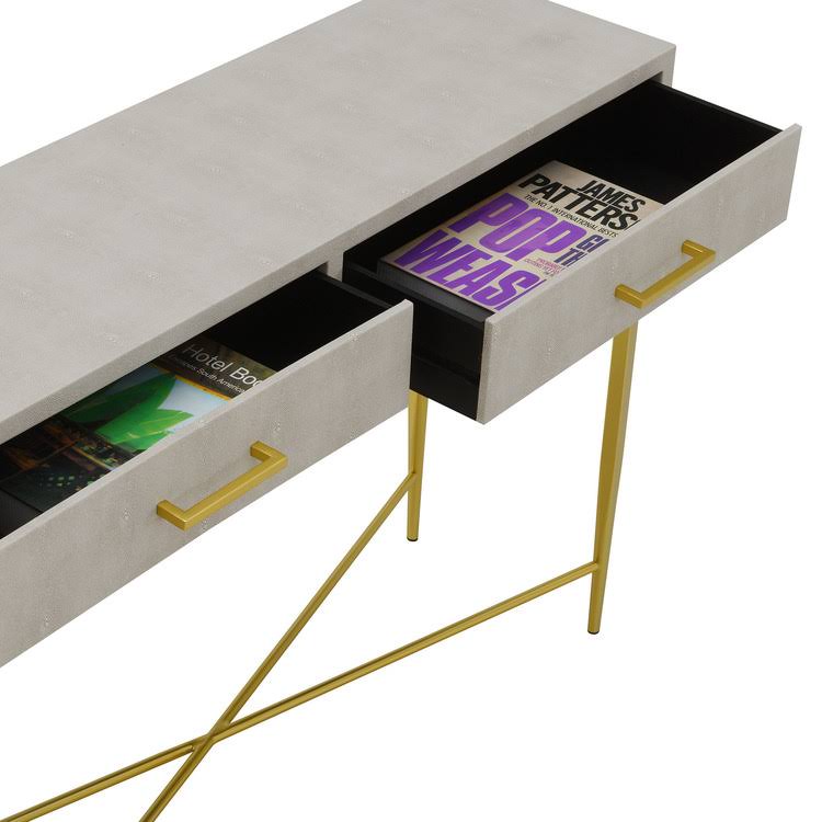 Black Scallop Console Table Y63292