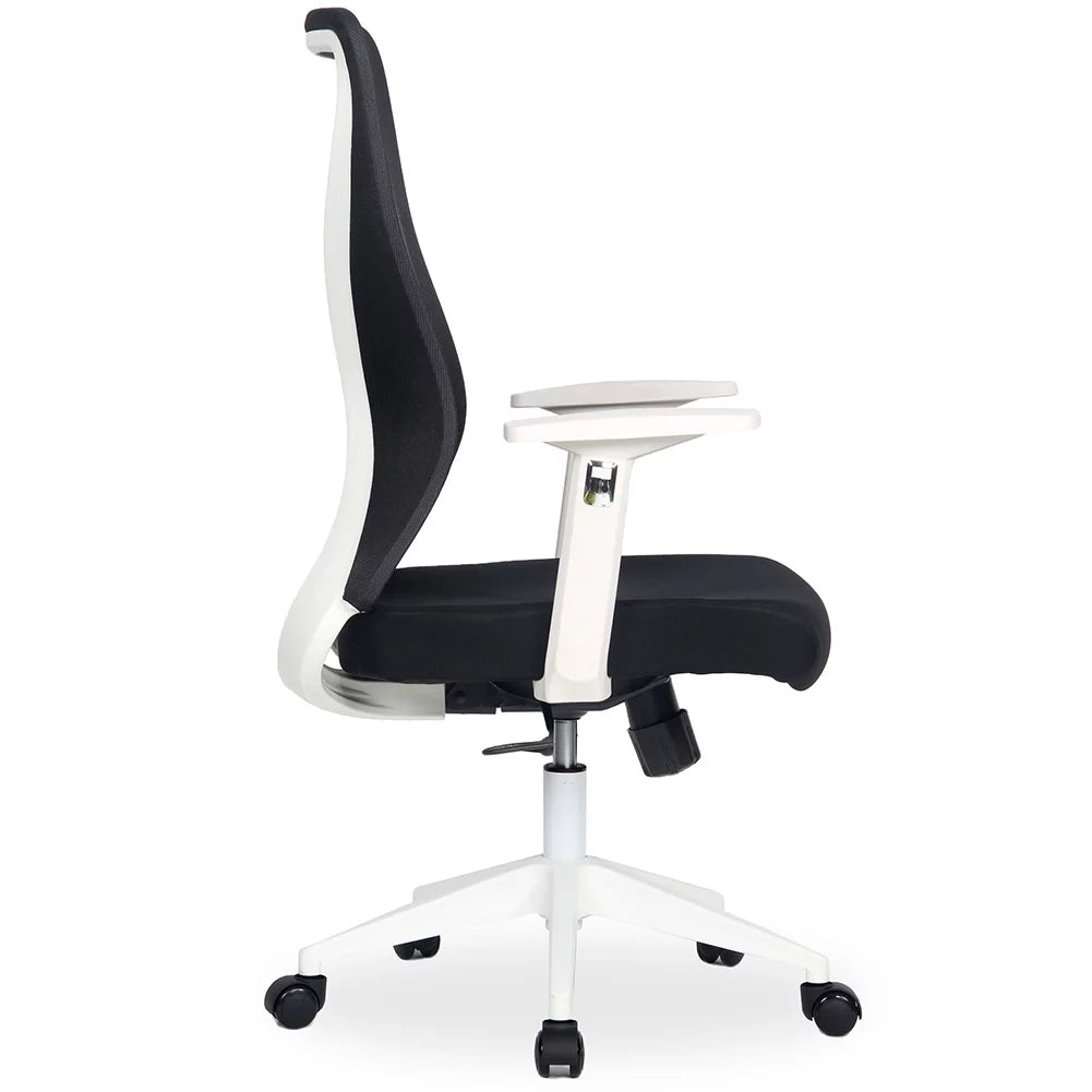 White Black Mid-Back Office Task Chair Z22935
