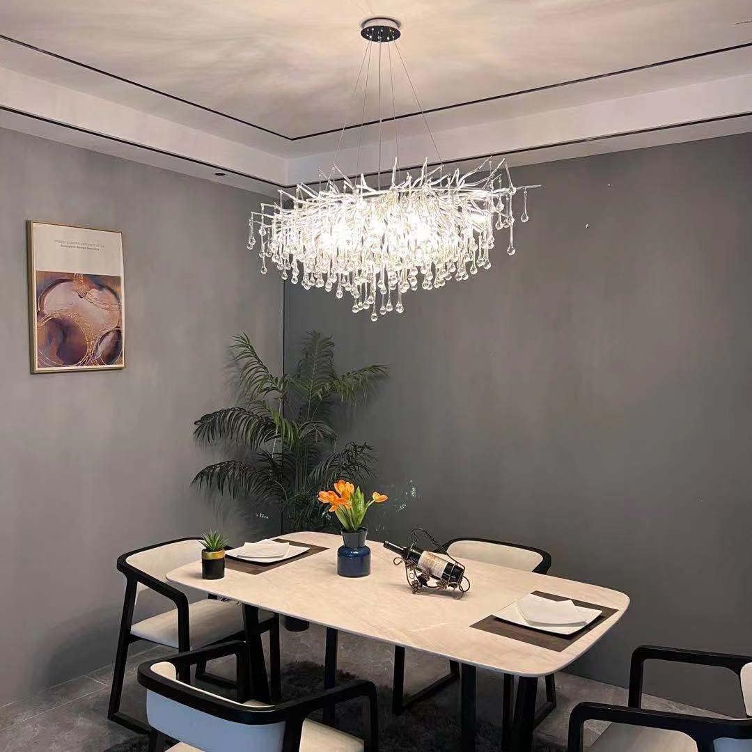 Silver Modern Crystal Chandelier Y416