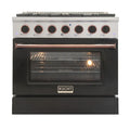 36 In. 5.2 cu ft. Propane Gas Range with Black Door H669